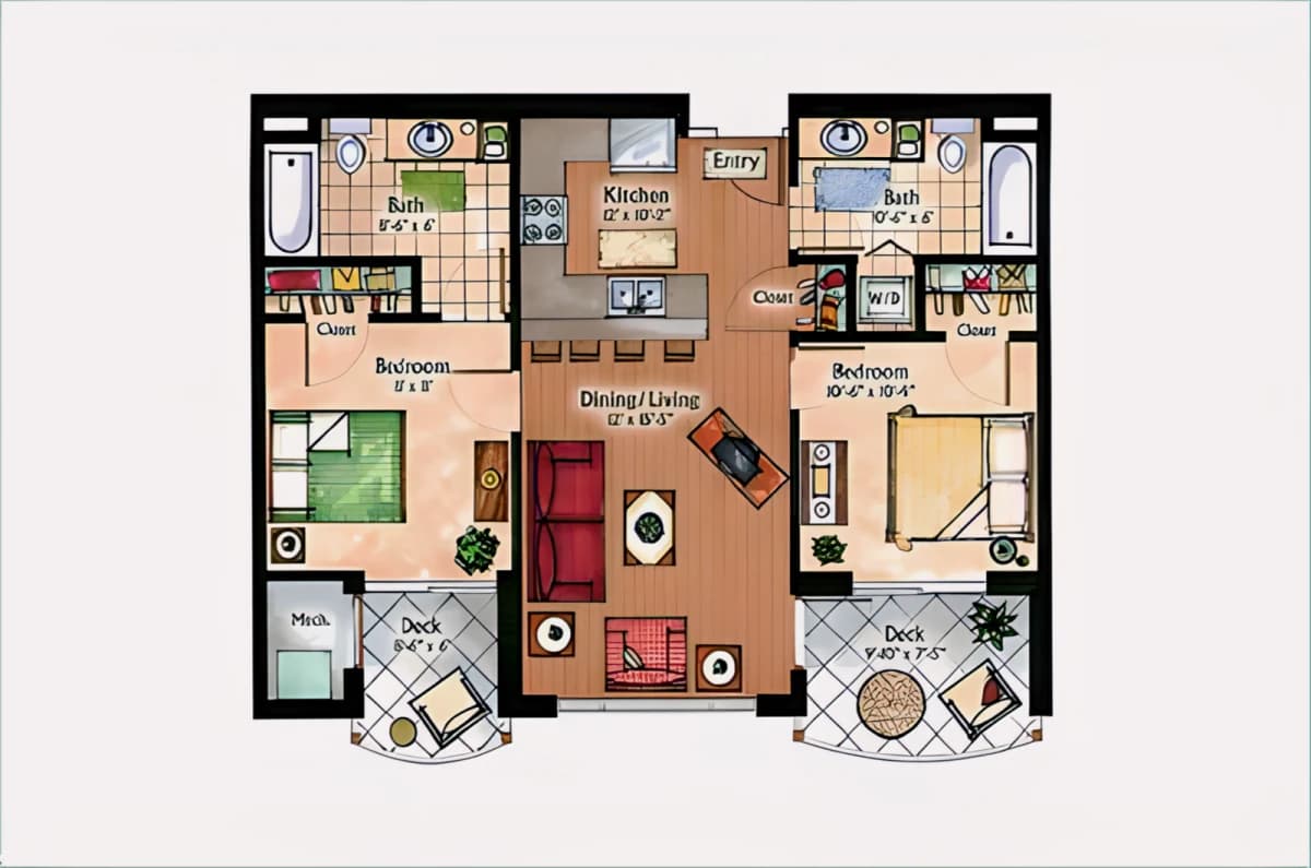 2 Bed 2 Bath The Ambassador