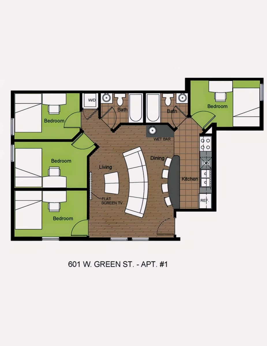 4Bedrooms, 2Bathrooms
