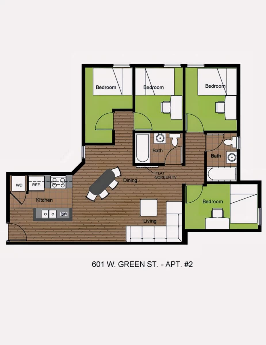 4Bedrooms, 2Bathrooms