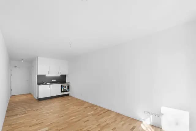 Unfurnished studio with a fitted kitchen in Lichtenberg