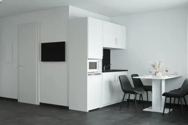Studio Black in a student residence, in Offenbach