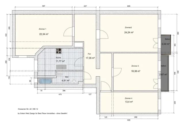 Private Room in 4 Room shared flat in Friedrichschain