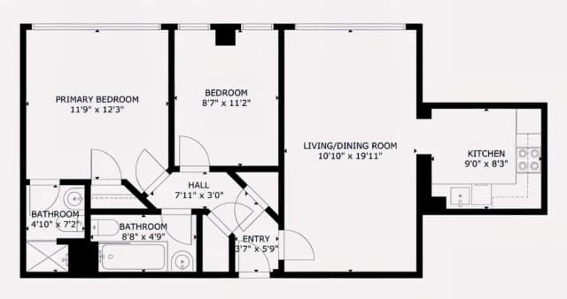 2 Bed / 2 Bath