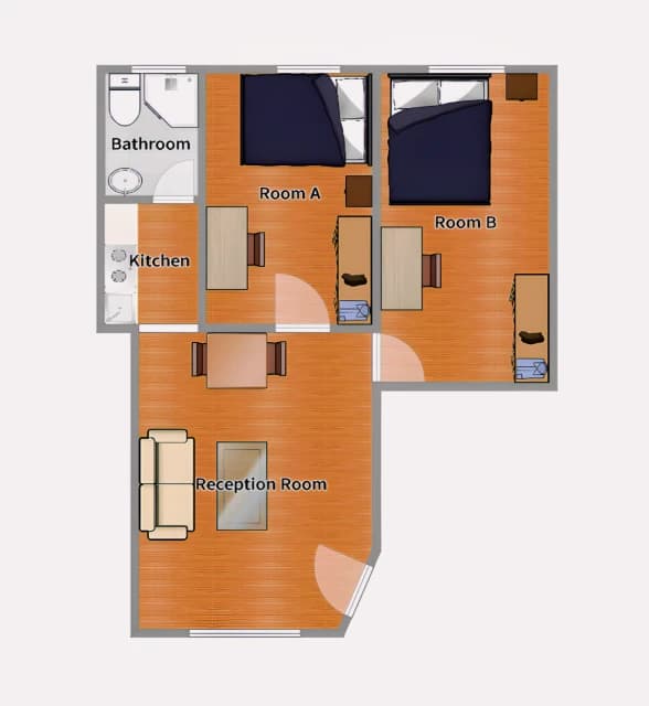 2 Bed / 1 Bath