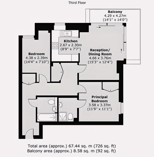 2 Bed / 2 Bath