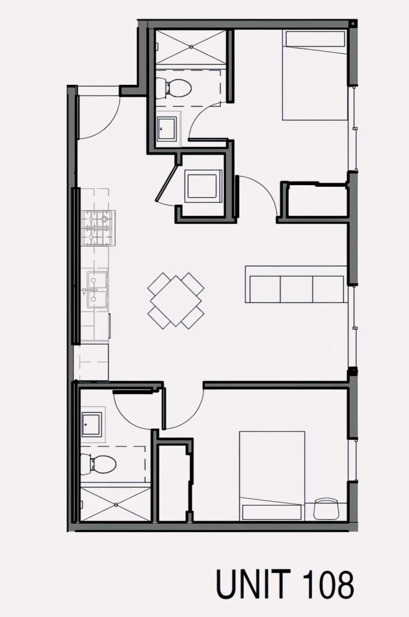 2 Bed2 Bath  108