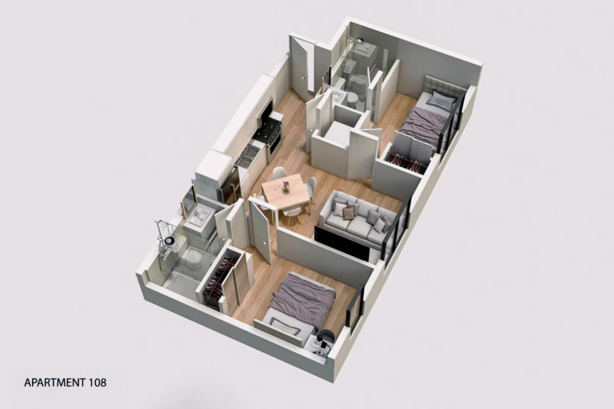 2 Bed2 Bath  108