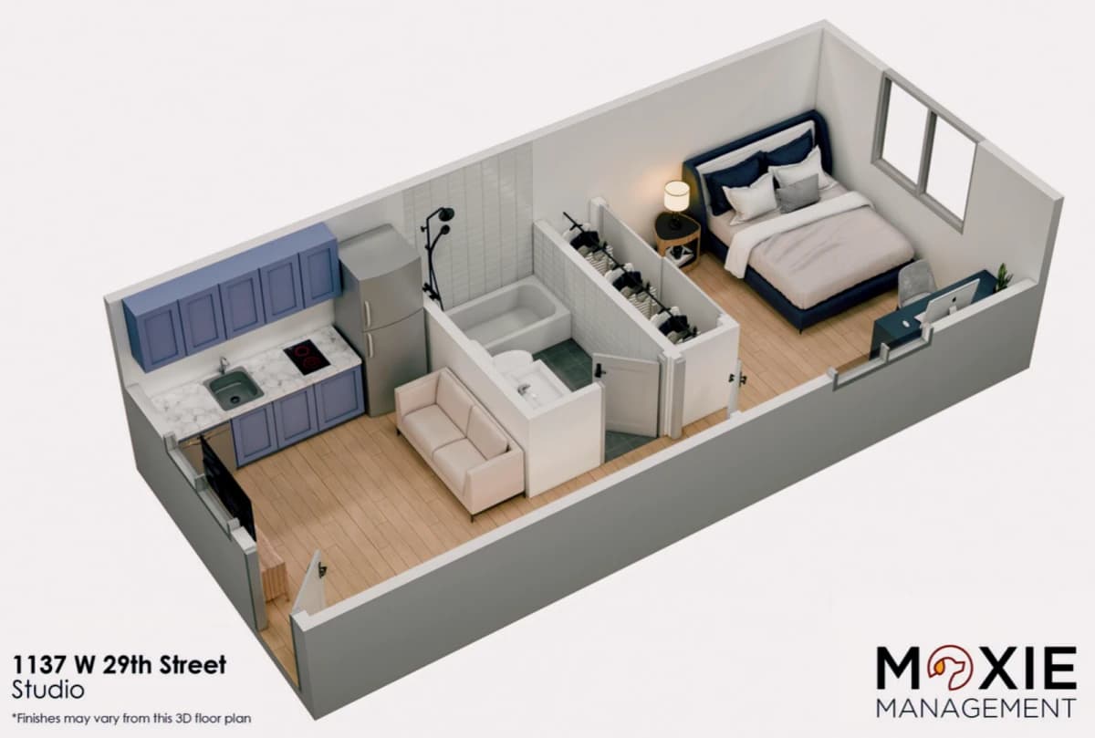 1 Bed1 Bath  1137 W 29th St Unit 5