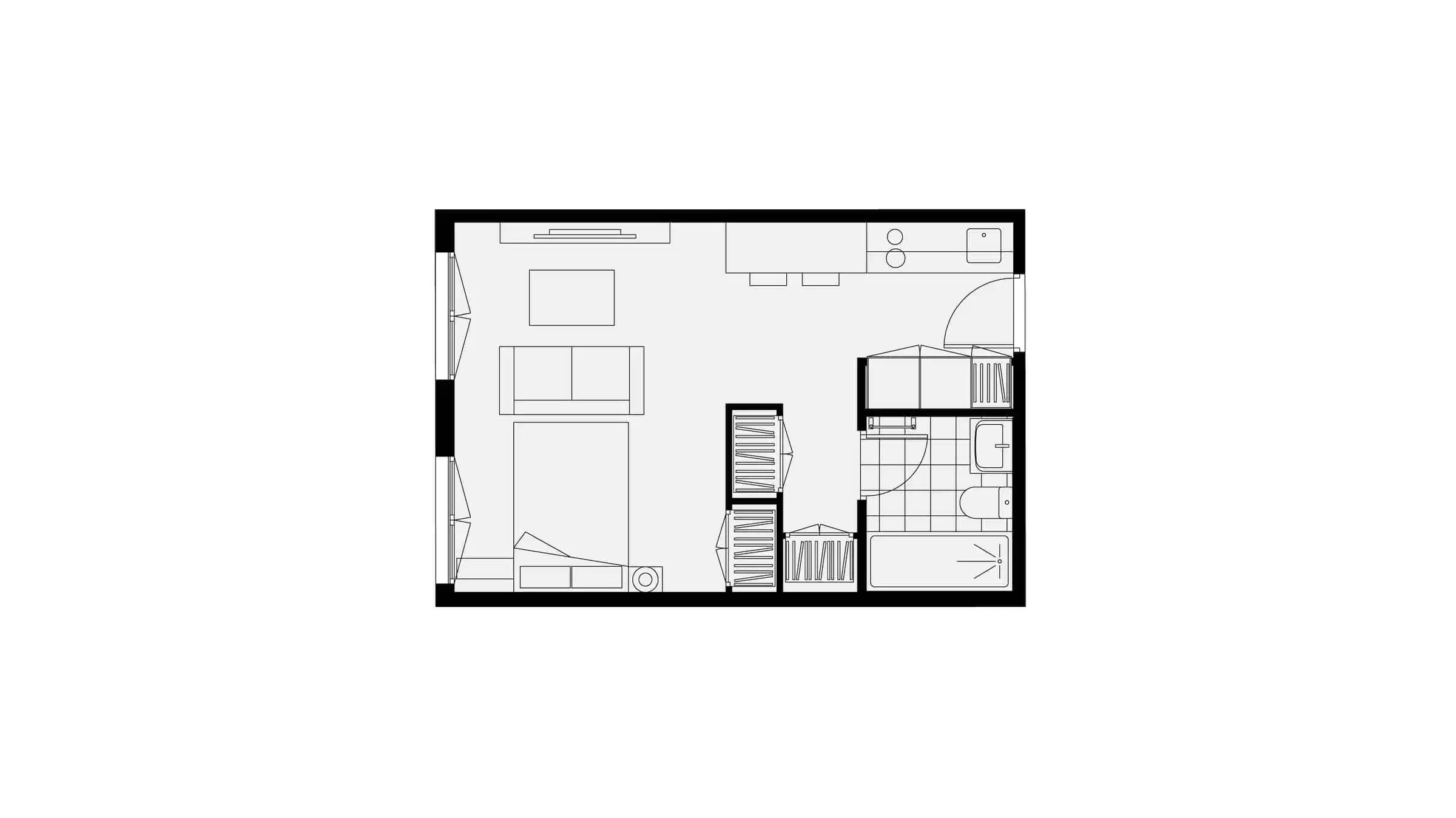 #166720: Studio (Calle De José Antonio Rebolledo Y Palma) - Floor Plan